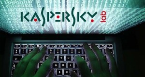 kaspersy lab, logo, laptop, hands, keyboard, hacker