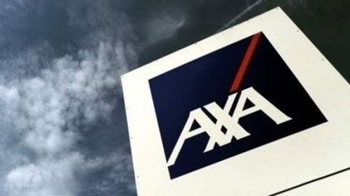 axa, λογότυπο, γκρίζος ουρανός