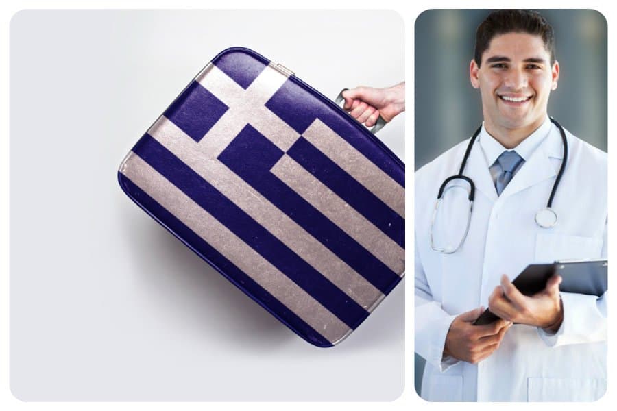 Ιατρικός τουρισμός, Ελλάδα, βαλίτσα ελληνική σημαία, γιατρός