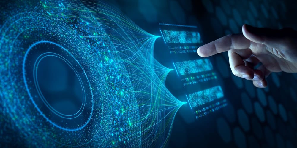 ai computing cybersecurity hand on screen