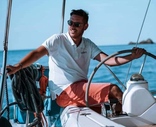 Man sailing in boat