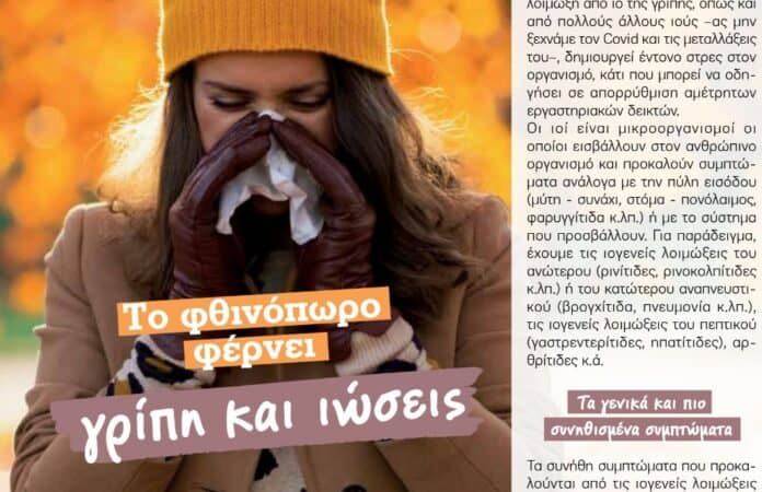 Άρθρο για γρίπη και ιώσεις, περιοδικό Pharma PLUS Link
