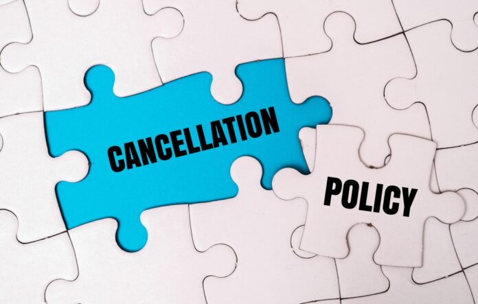 Policy cancellation puzzle concept, source: Shutterstock