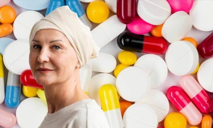 Cancer patient and pills