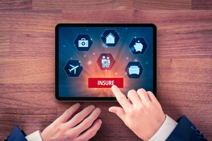 Insurance mobile app, digital insurance concept, source: Shutterstock