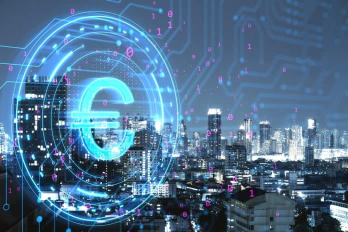 Digital euro and city concept, source: Shutterstock