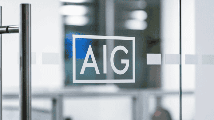 AIG logo on glass door