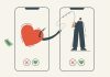 Love scam, fishing and smartphones concept, source: Shutterstock