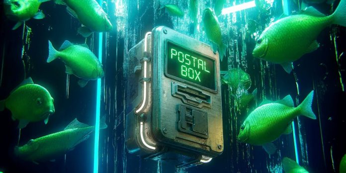 Phishing, Kaspersky visual with postal box and fishes