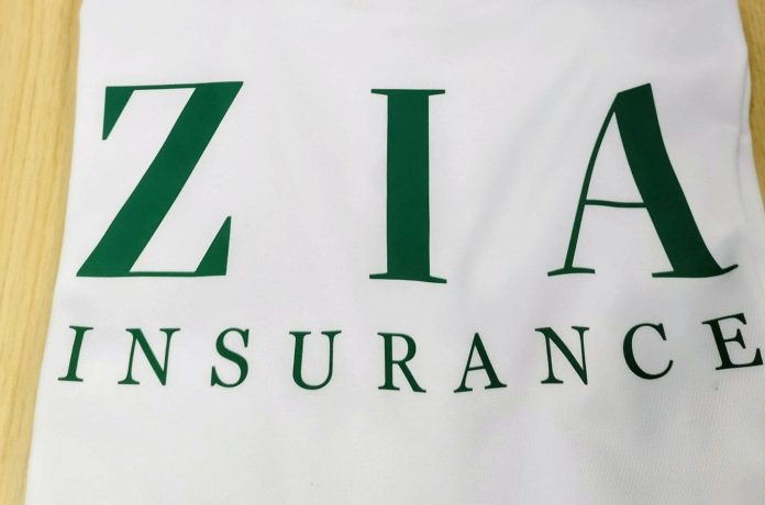 Zia Insurance, logo on fabric