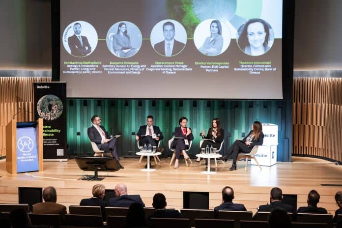 Deloitte, στιγμιότυπο πάνελ από το φόρουμ Sustainability & Resilience: Creating Value Through Climate Action & Transparency