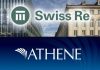 Swiss Re and Athene logos with background