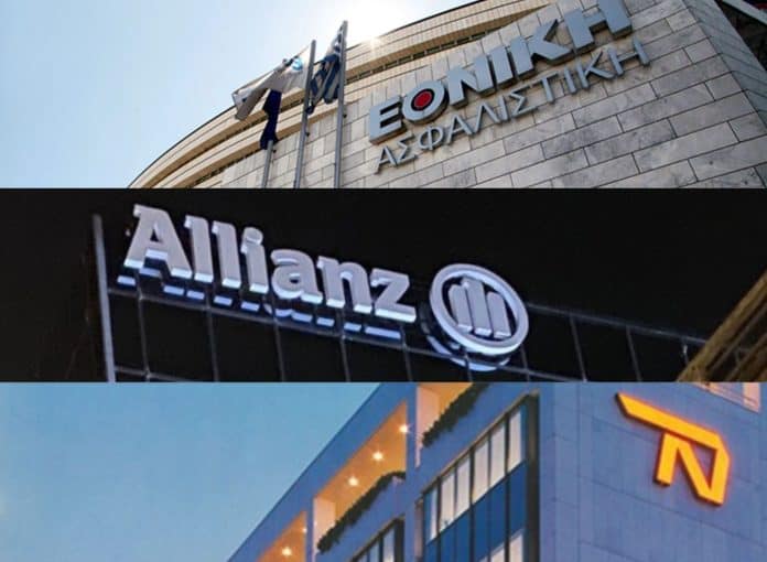 Εθνική Ασφαλιστική, Allianz, NN, κολλάζ εταιρικών κτιρίων