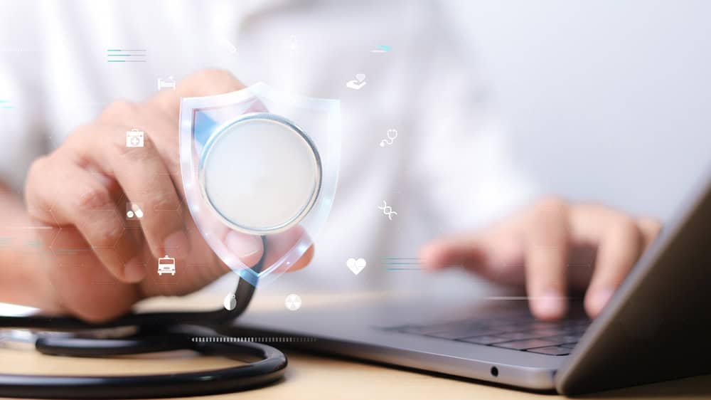 Health Insurance concept, doctor on laptop, source: Shutterstock