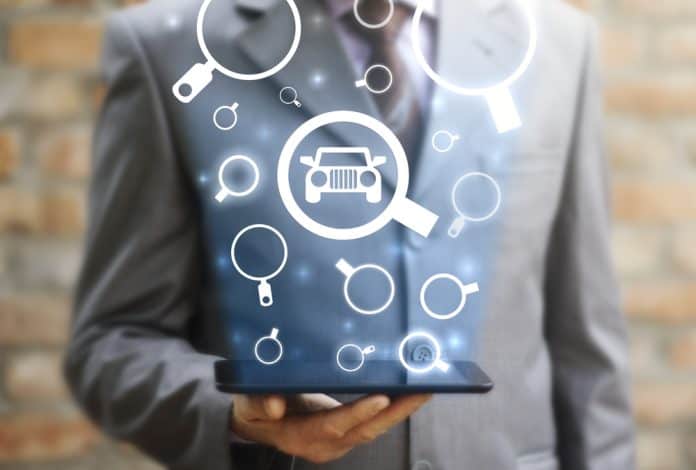 Business,Search,Shopping,Magnifier,Auto,Tablet,Computer,Web,Concept.,Car Digital car inspection concept, man with tablet transmitting car and magnifying glasses figures, source: Shutterstock