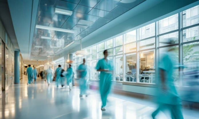 Doctors running in hospital