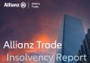 Allianz Trade, Insolvency Report conver with scyscrapper and red sky