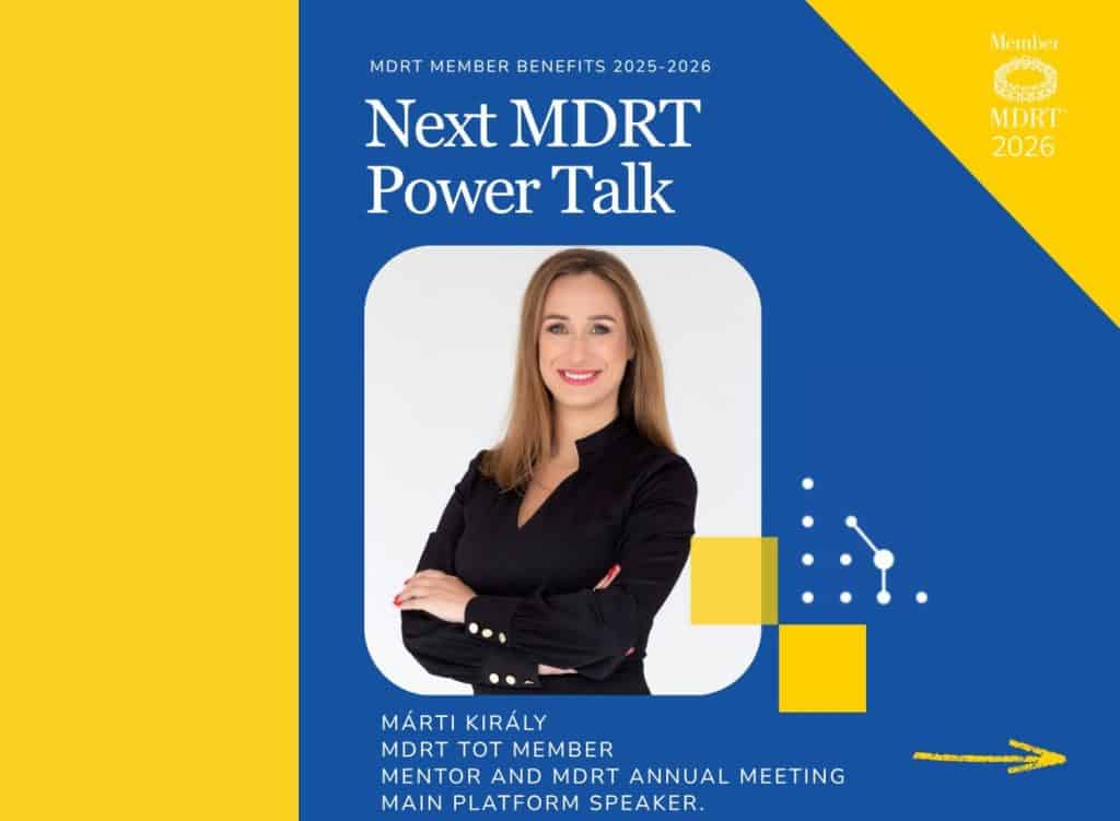 MDRT Power Talk visual, speaker: Márti Király