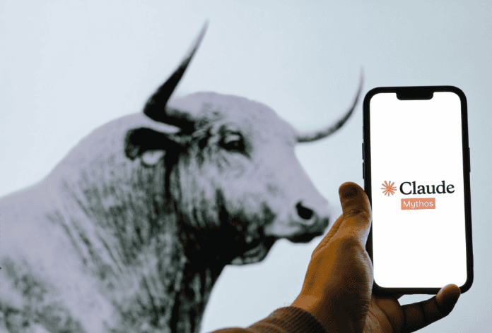 Forscope, εικαστικό άρθρου για AI Agents / Claude Mythos, με ταύρο και smarphone