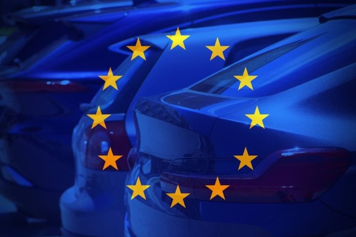 European flag and cars mixed, source: Shutterstock