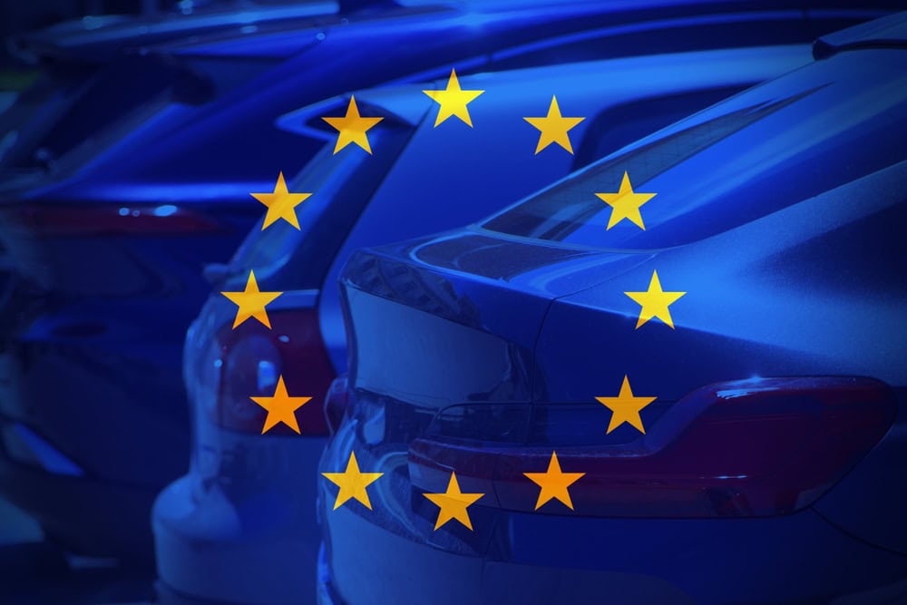 European flag and cars mixed, source: Shutterstock