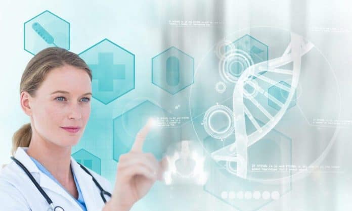 Digital Health and DNA concept