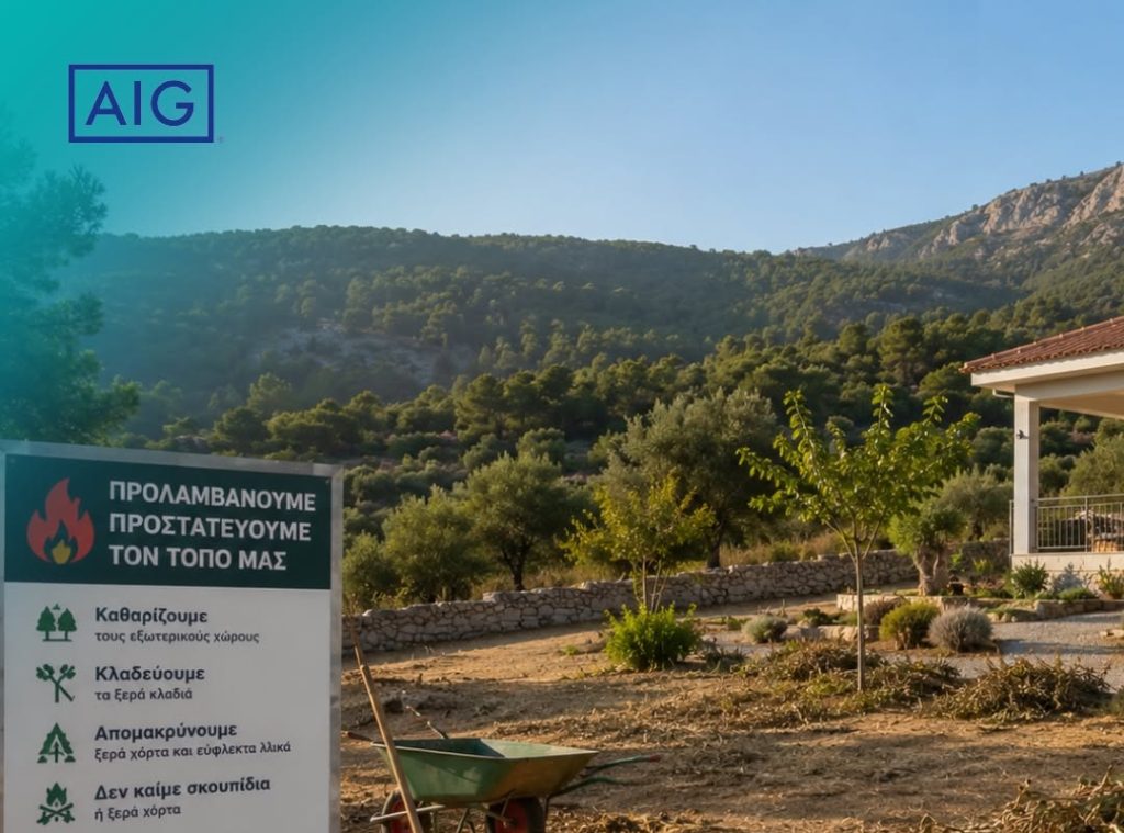 AIG, καμπάνια με ταμπέλα και δάσος για τις πυρκαγιές
