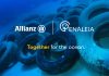 Allianz, Enaleia, εικαστικό συνεργασίας, με βυθό και λογότυπα