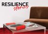 Interamerican, Resilience Stories vidcast cover, with armchair and table