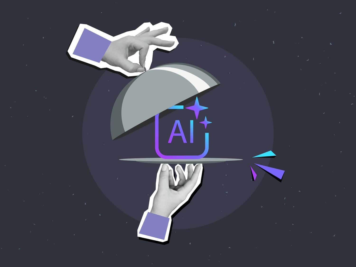 Hands serving AI, source: Shutterstock