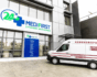 Medifirst building and ambulance
