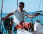 Man sailing in boat
